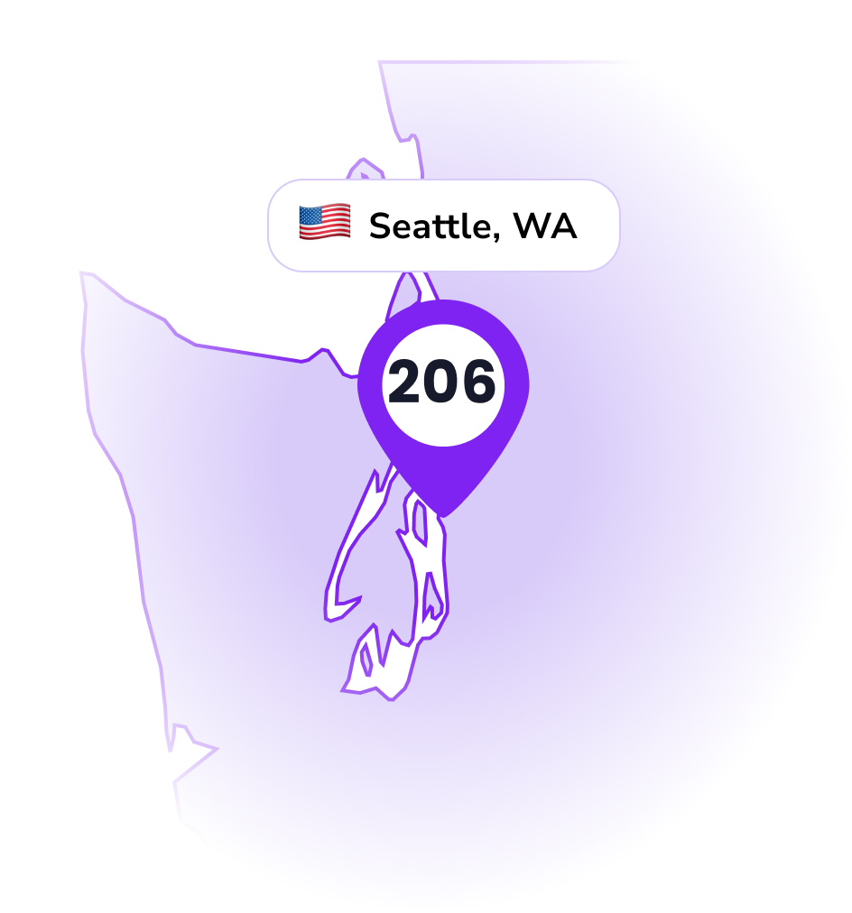 206 Area Code - Seattle, WA Map - LinkedPhone