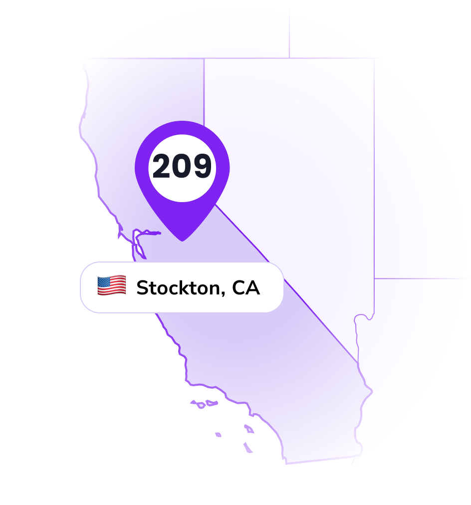 209 Area Code, Stockton, CA Location Map - LinkedPhone