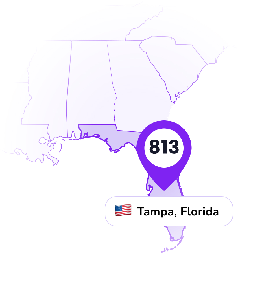 813 Area Code - Tampa, Florida - Location - LinkedPhone