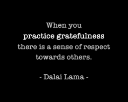 Dalai Lama Quote - When you practice gratefulness there is a sense of respect towards others.