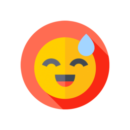 Sweat happy working from home emoji